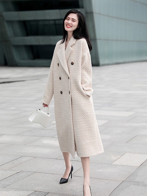 DIFFERENTES女装2022秋冬季米色大衣