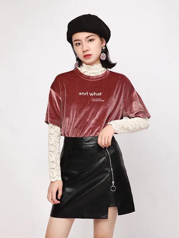 小丽衣橱女装2023春夏季黑色短裙