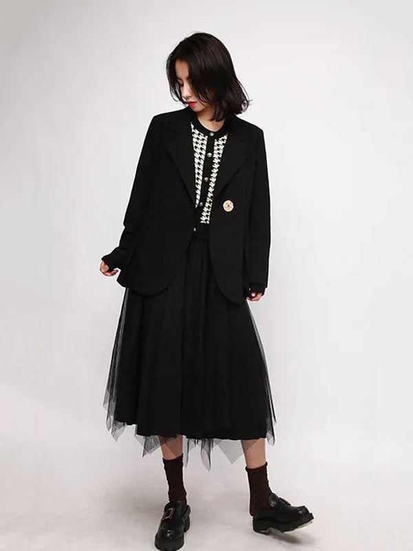 小丽衣橱女装2023春夏季黑色西装