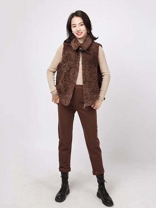 小丽衣橱女装2023春夏季咖啡色长裤