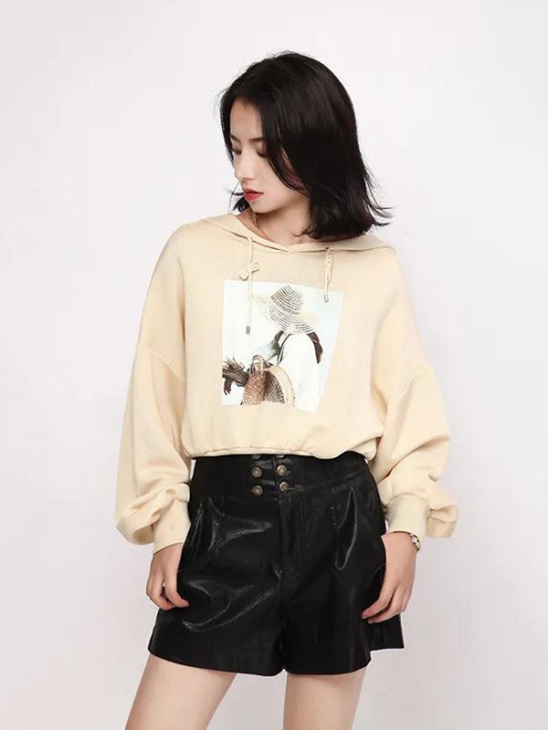 小丽衣橱女装2023春夏季米色卫衣