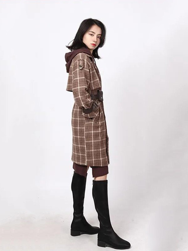 小丽衣橱女装2023春夏季棕色连衣裙