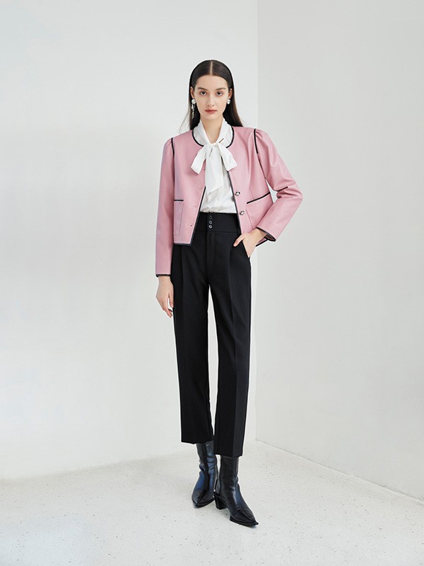 欧莎莉格2023春夏季粉色外套