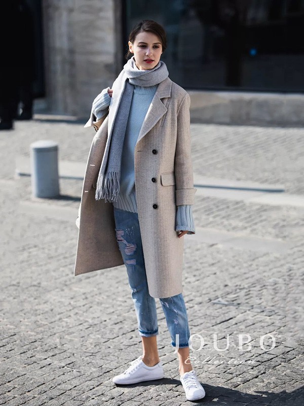 玖帛2022秋冬季蓝色长裤