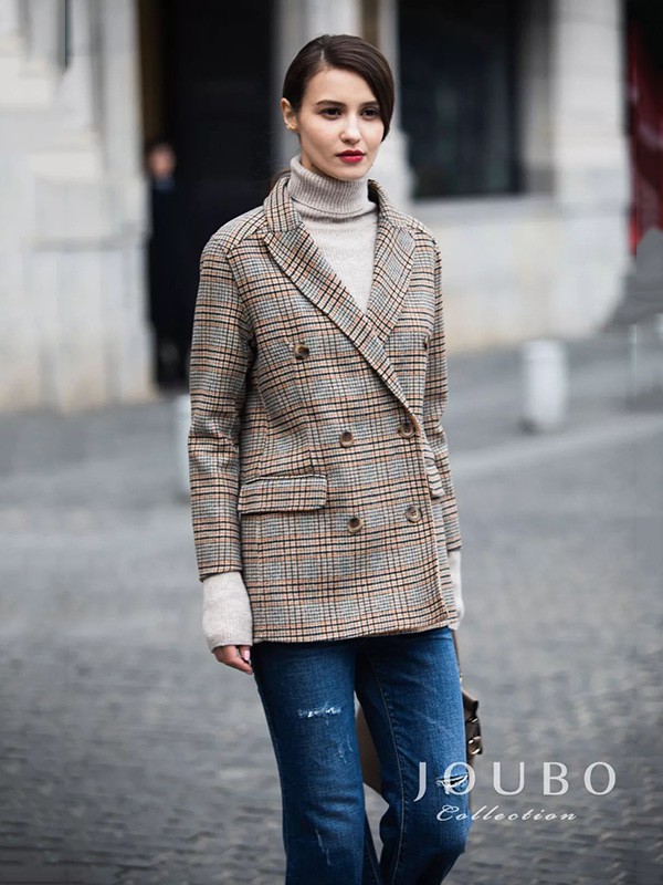 玖帛2022秋冬季藏蓝色长裤