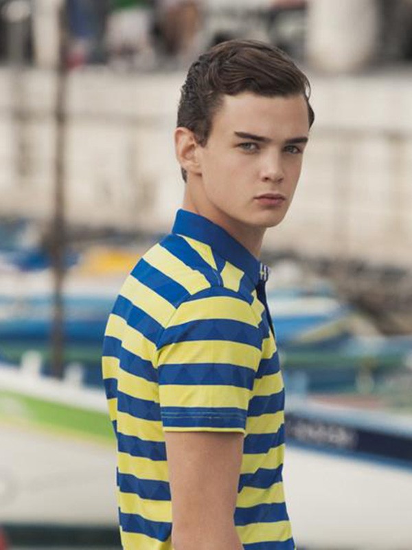 法勃尔男装2023春夏季黄色polo衫