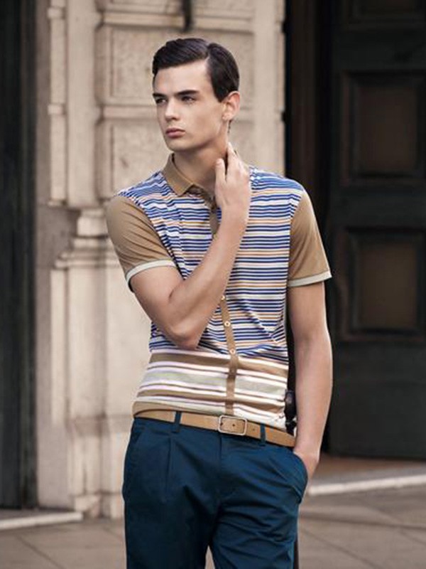 法勃尔男装2023春夏季蓝色长裤