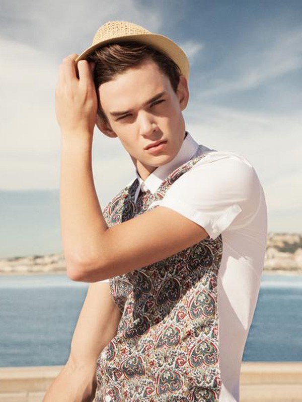 法勃尔男装2023春夏季白色衬衫