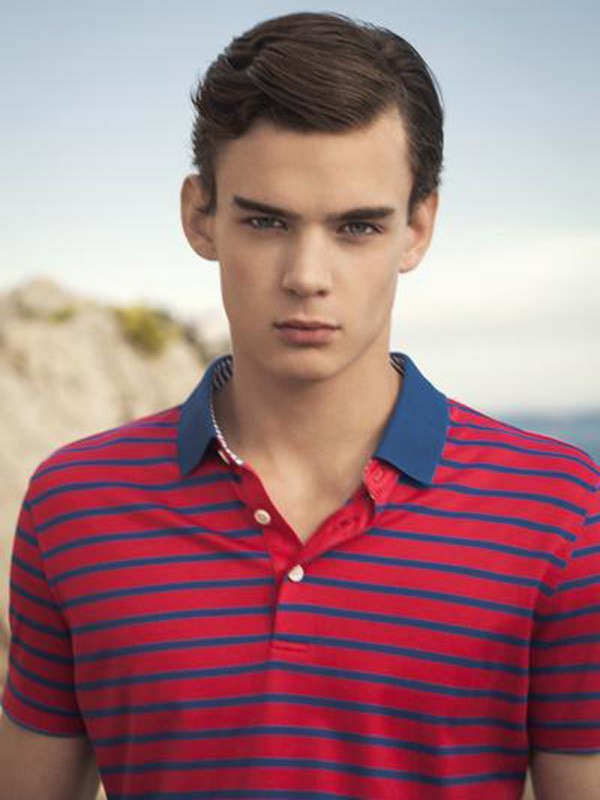 法勃尔男装2023春夏季黑色polo衫