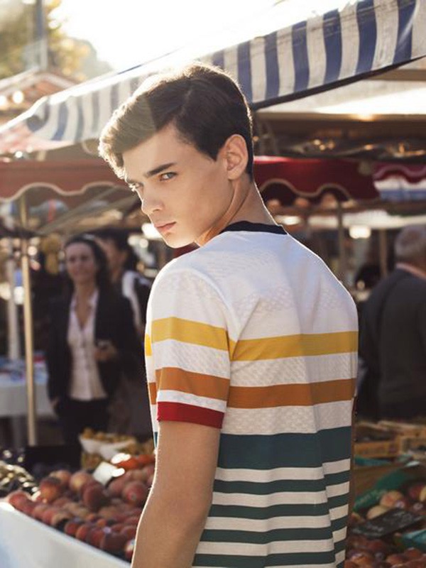 法勃尔男装2023春夏季白色polo衫