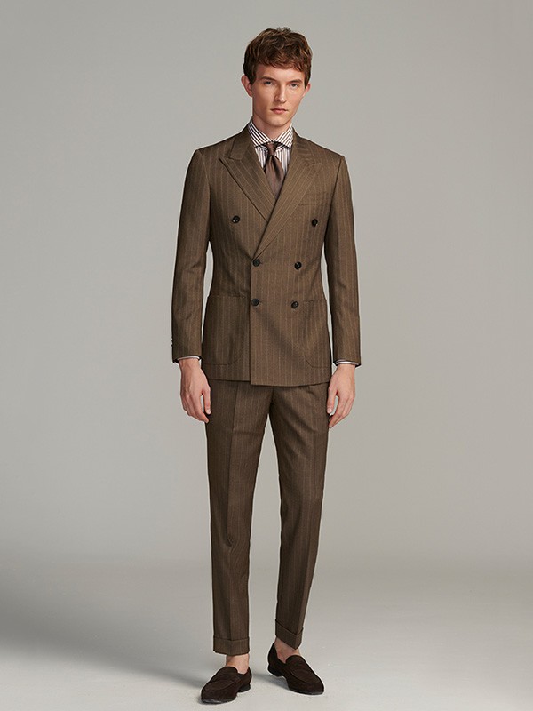亚诺司男装2023秋冬季棕色西装