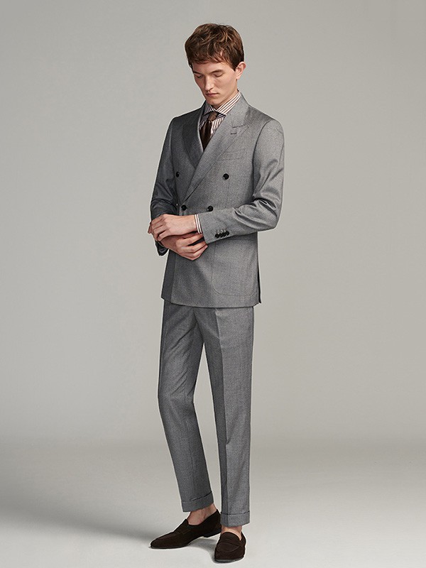 亚诺司男装2023秋冬季灰色西装