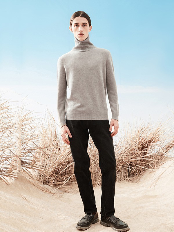 多尼路男装2022秋冬季灰色毛衣