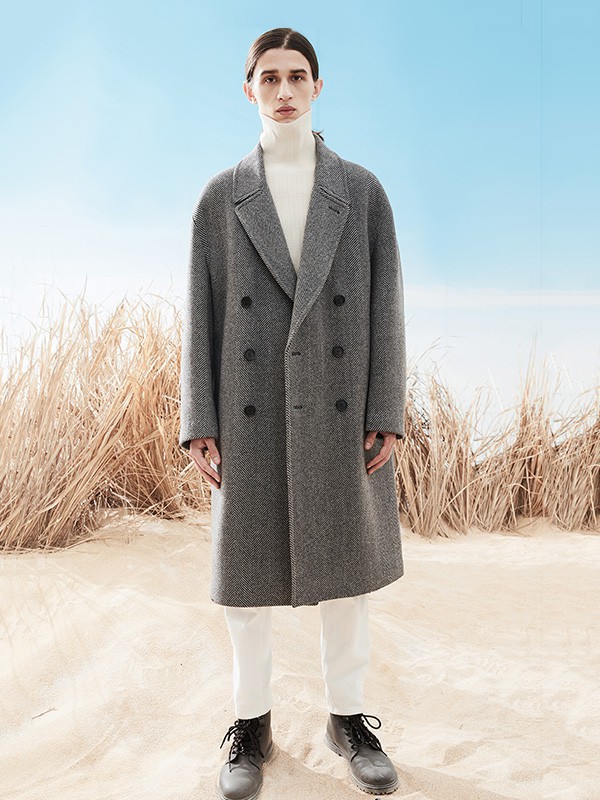多尼路男装2022秋冬季灰色大衣