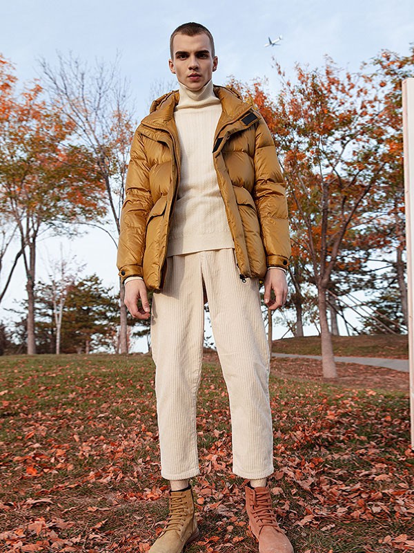 多尼路男装2022秋冬季白色阔腿裤