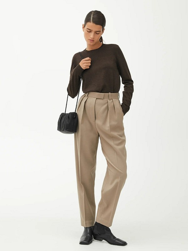 ARKET休闲装2022秋冬季白色长裤