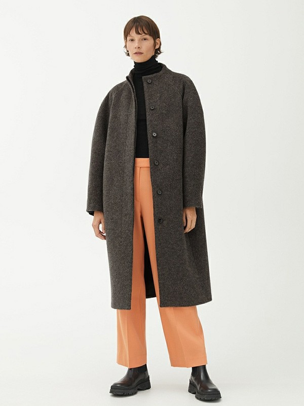 ARKET休闲装2022秋冬季黑色大衣