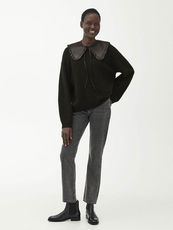 ARKET休闲装2022秋冬季黑色衬衫