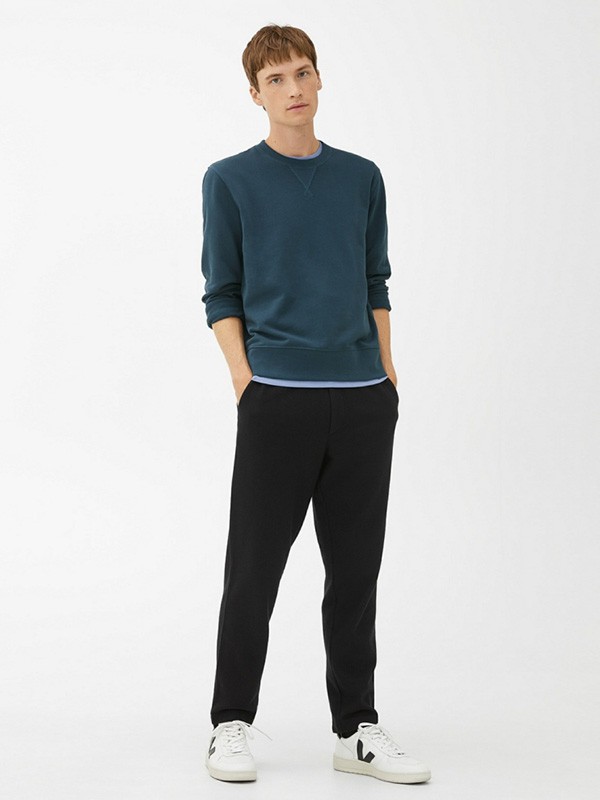 ARKET休闲装2022秋冬季藏蓝色T恤