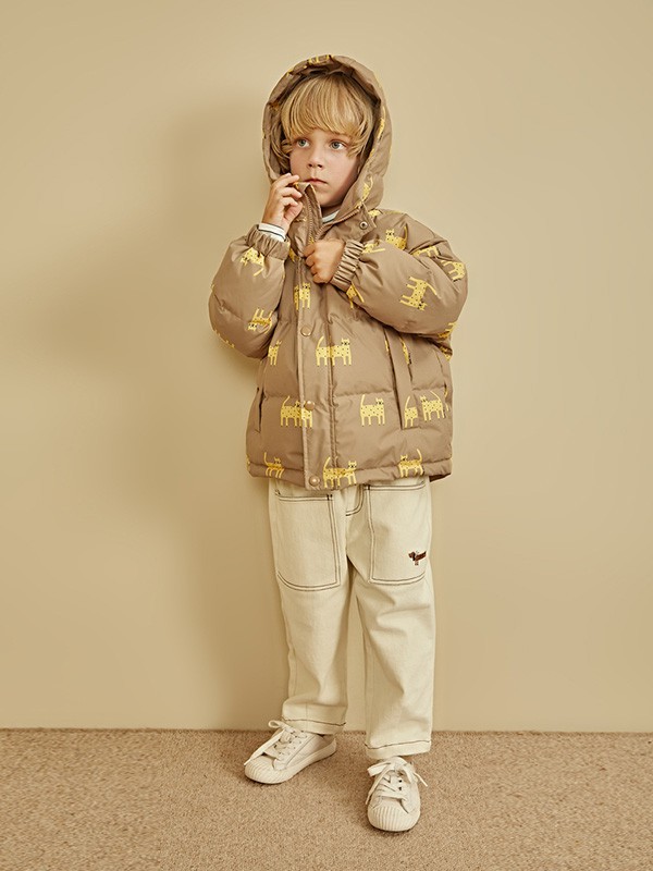 棉叔叔童装2022秋冬季白色长裤