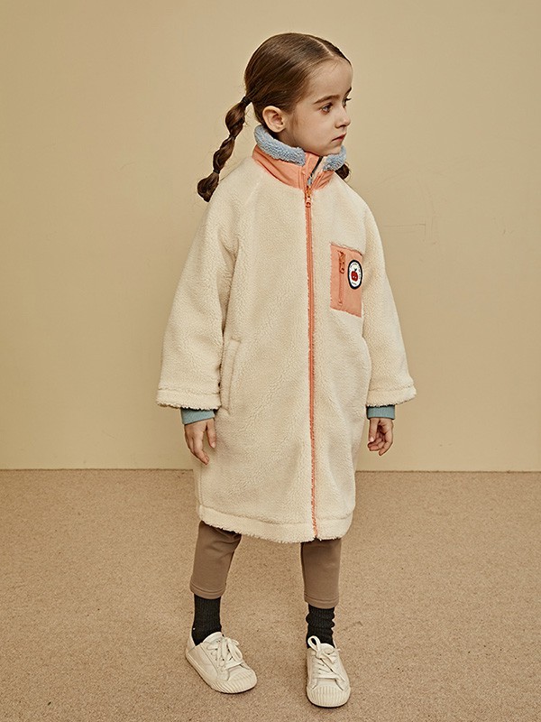 棉叔叔童装2022秋冬季白色大衣