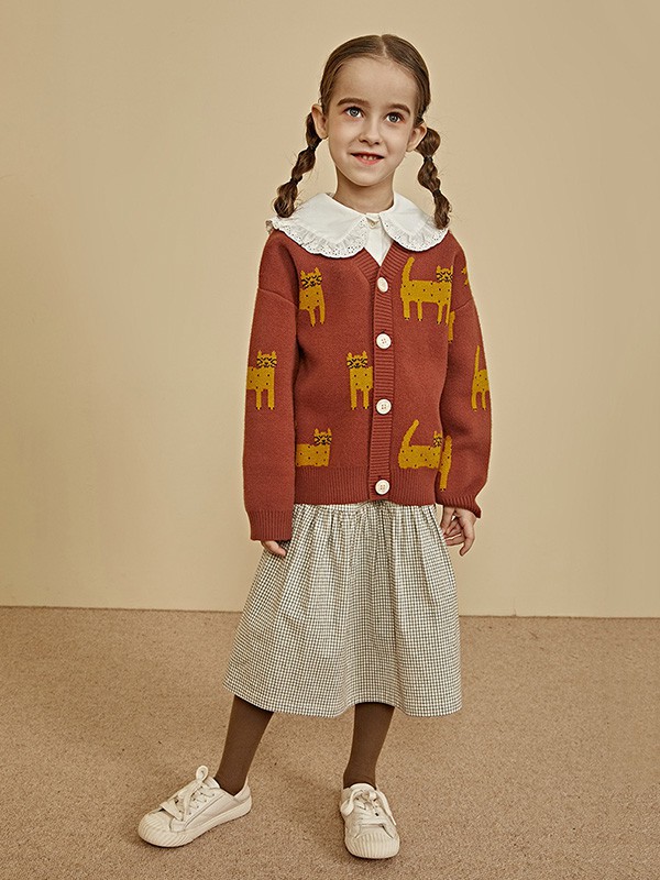 棉叔叔童装2022秋冬季白色长裙