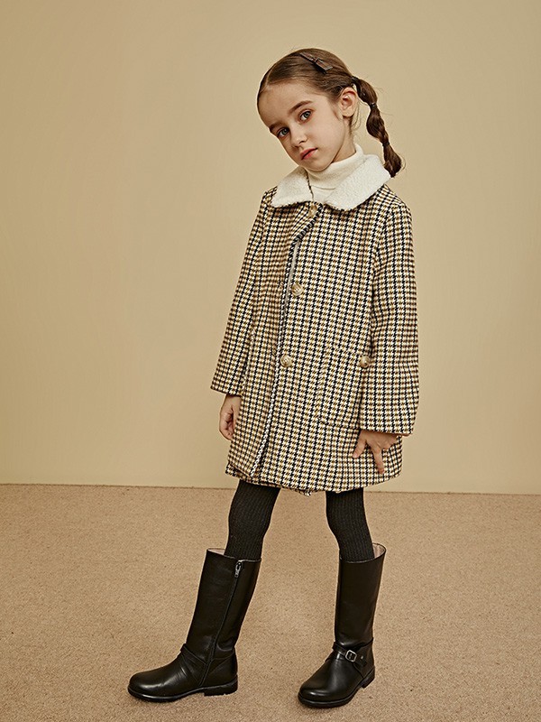 棉叔叔童装2022秋冬季白色连衣裙