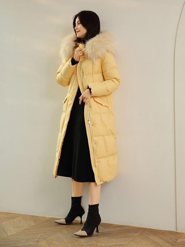 竹依依女装2022秋冬季黄色棉服