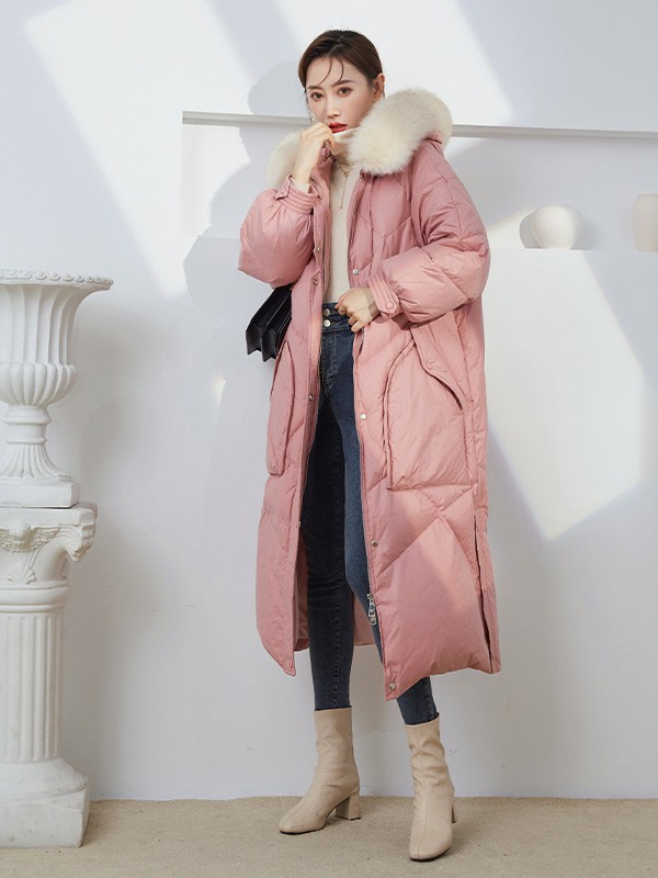 竹依依女装2022秋冬季粉色棉服