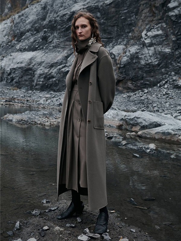 INSISFEMME2022秋冬季黑色大衣