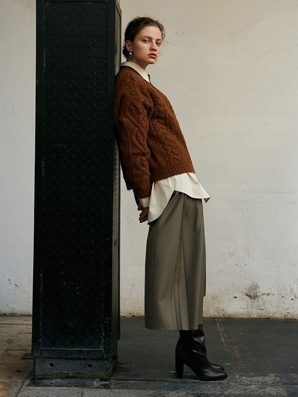 INSISFEMME2022秋冬季灰色长裙