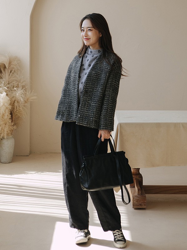 绽放2022秋冬季黑色长裤