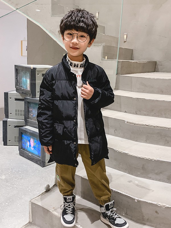 小象汉姆童装2022秋冬季黑色棉服