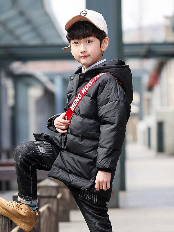 小象汉姆童装2022秋冬季黑色棉服