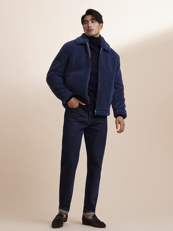 ZINGCHEN2022秋冬季藏蓝色棉服