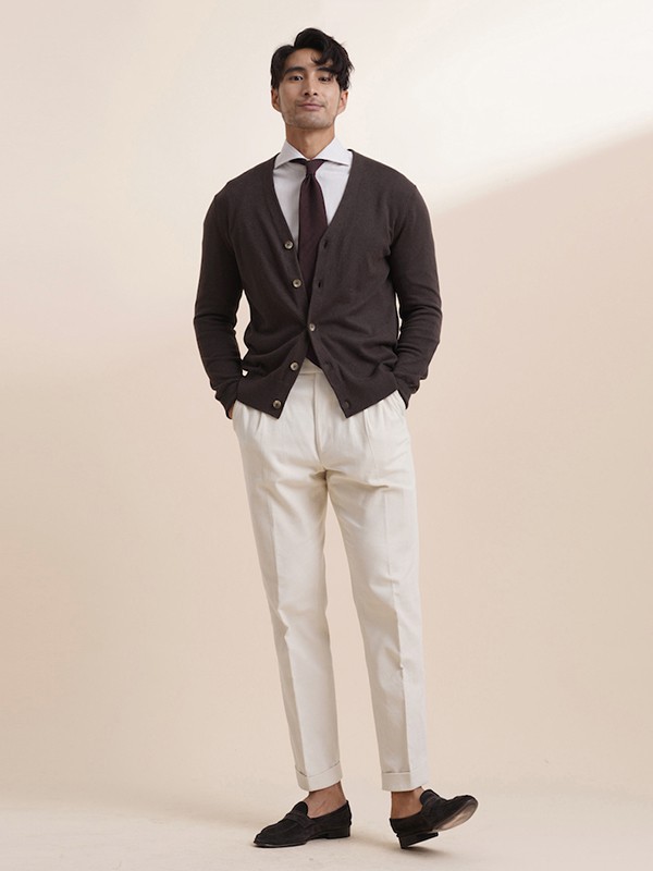 ZINGCHEN男装2022秋冬季白色衬衫