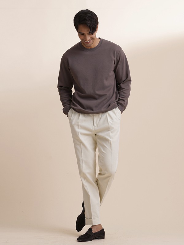 ZINGCHEN男装2022秋冬季棕色毛衣