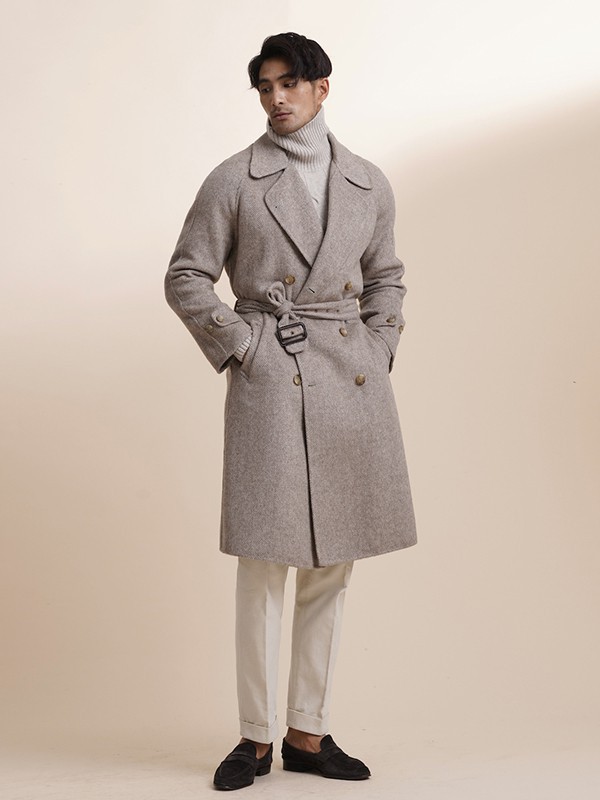 ZINGCHEN男装2022秋冬季灰色大衣