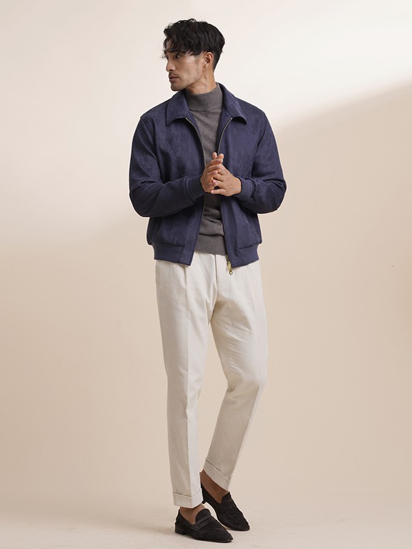 ZINGCHEN男装2022秋冬季白色长裤