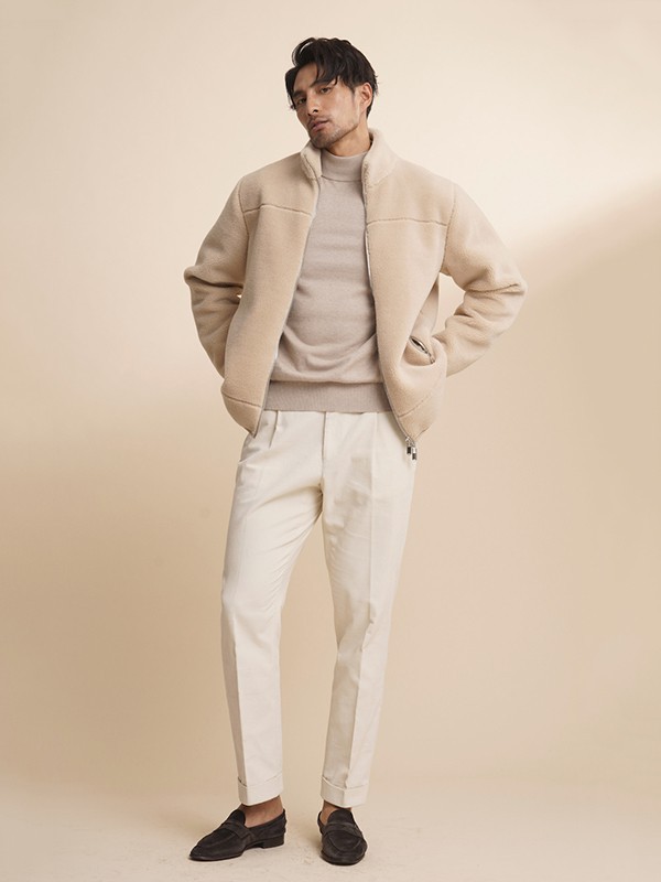 ZINGCHEN男装2022秋冬季卡其色大衣