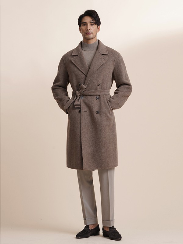 ZINGCHEN男装2022秋冬季咖啡色大衣