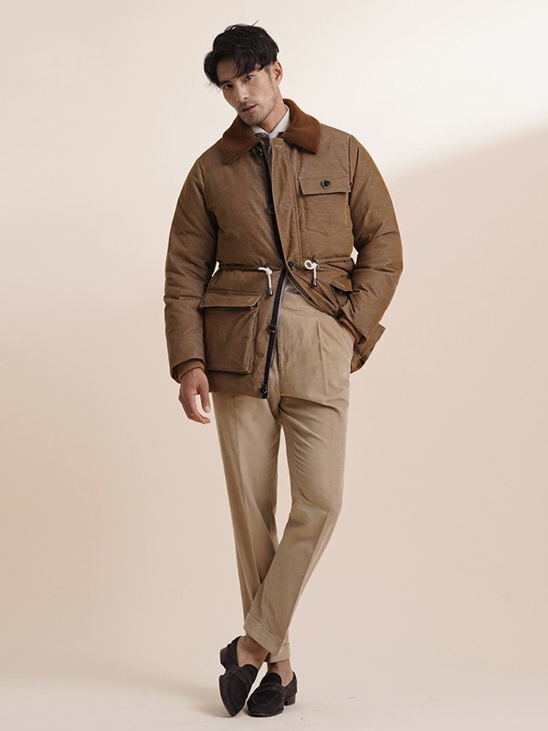 ZINGCHEN男装2022秋冬季卡其色长裤