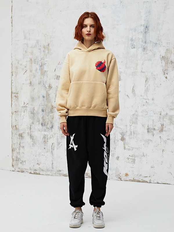 KON休闲装2023春夏季卡其色卫衣