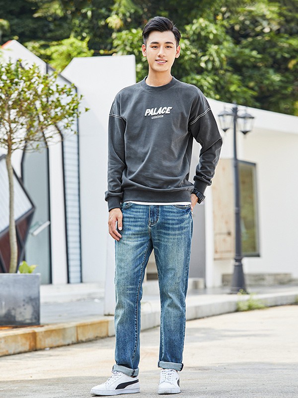 汉斯卡2023春夏季藏蓝色长裤