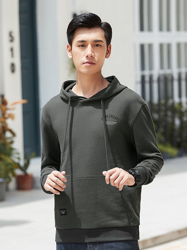 汉斯卡男装2023春夏季黑色卫衣