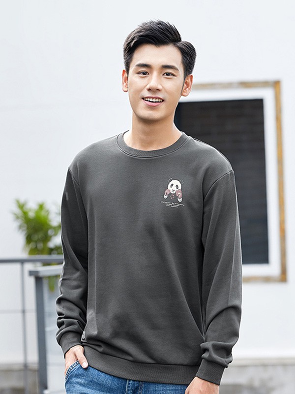 汉斯卡男装2023春夏季黑色T恤