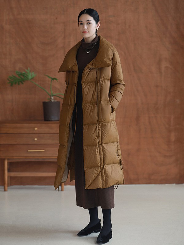 寺山文也2022秋冬季咖啡色棉服