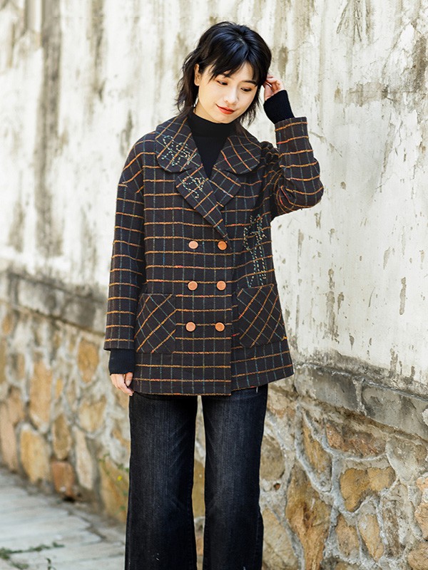 布符女装2022秋冬季棕色大衣