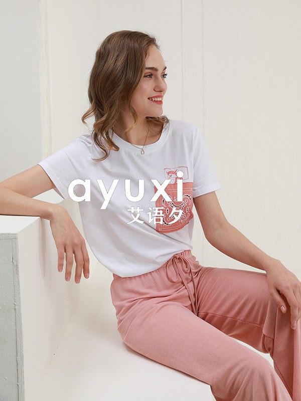 艾语夕女装2023春夏季白色T恤
