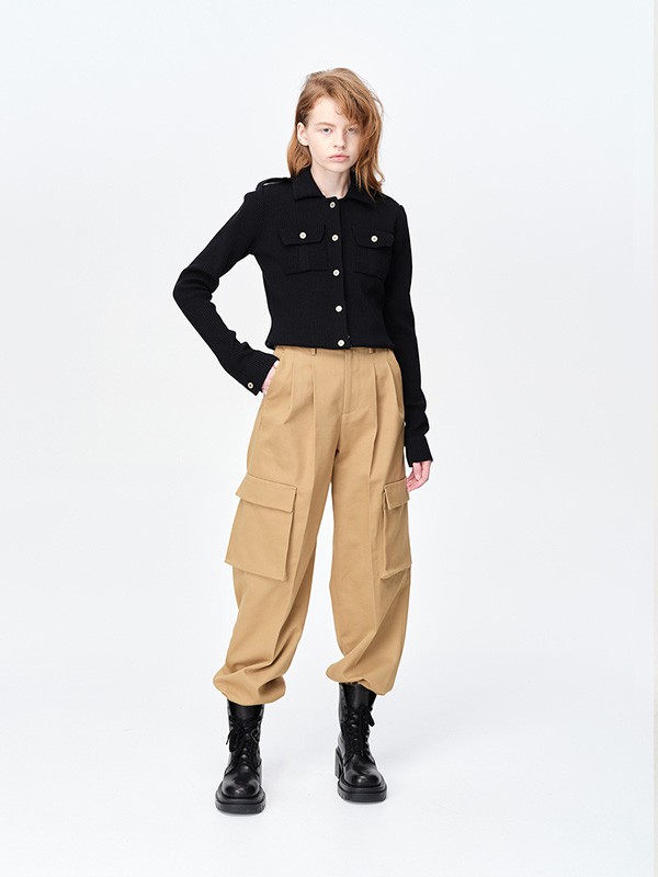 地素女装2023春夏季黑色衬衫